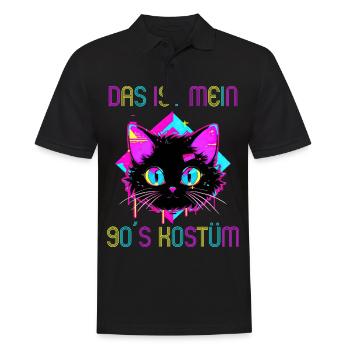 90er Motto Party Das ist mein 90er Kostüm - Männer Poloshirt - Schwarz - Vorne - Kai (181cm)