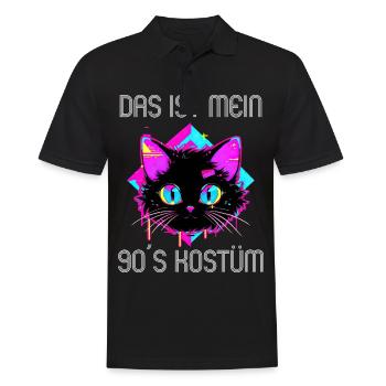 90er Motto Party Das ist mein 90er Kostüm - Männer Poloshirt - Schwarz - Vorne - Kai (181cm)
