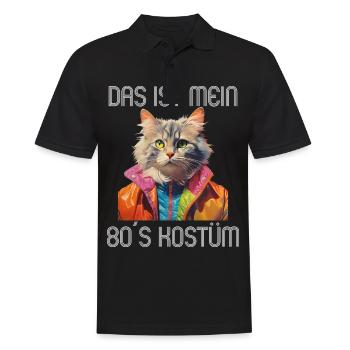 80er Motto Party Das ist mein 80er Kostüm - Männer Poloshirt - Schwarz - Vorne - Kai (181cm)