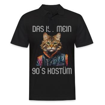 90er Motto Party Das ist mein 90er Kostüm - Männer Poloshirt - Schwarz - Vorne - Kai (181cm)