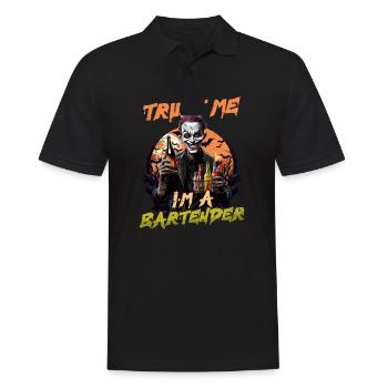 Halloween Barkeeper Trust Je suis barman - Polo Homme - noir - Devant - Kai (181cm)