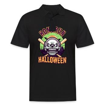 Baseball Halloween Homerun Baseball Schädel - Männer Poloshirt - Schwarz - Vorne - Kai (181cm)