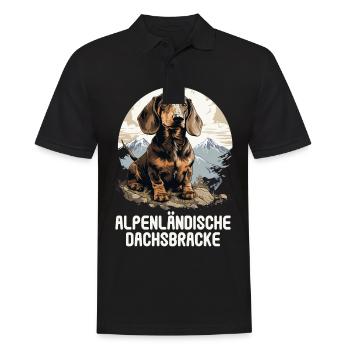 Alpenländische Dachsbracke - Männer Poloshirt - Schwarz - Vorne - Kai (181cm)