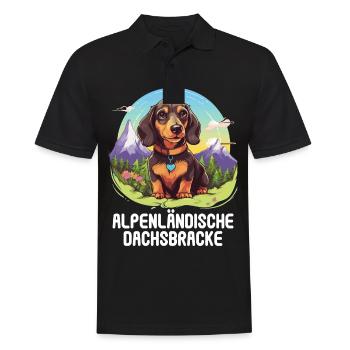 Alpenländische Dachsbracke - Männer Poloshirt - Schwarz - Vorne - Kai (181cm)
