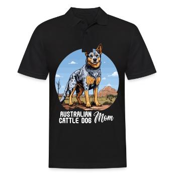 Hund Australian Cattle Dog - Männer Poloshirt - Schwarz - Vorne - Kai (181cm)