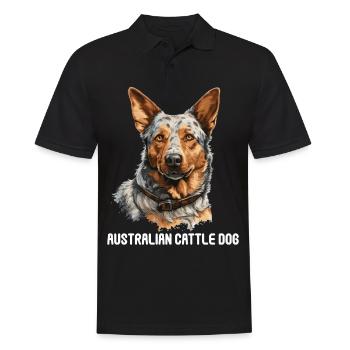 Hund Australian Cattle Dog - Männer Poloshirt - Schwarz - Vorne - Kai (181cm)