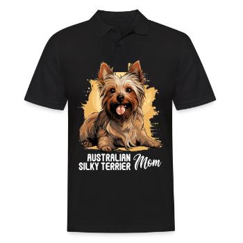 Australian Silky Terrier - Men's Polo Shirt - black - Front - Kai (181cm)