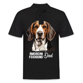 Hund American Foxhound - Männer Poloshirt - Schwarz - Vorne - Kai (181cm)