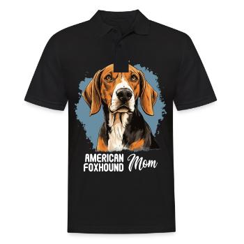 Hund American Foxhound - Männer Poloshirt - Schwarz - Vorne - Kai (181cm)