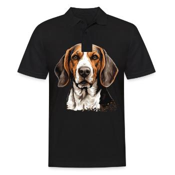 Hund American Foxhound - Männer Poloshirt - Schwarz - Vorne - Kai (181cm)