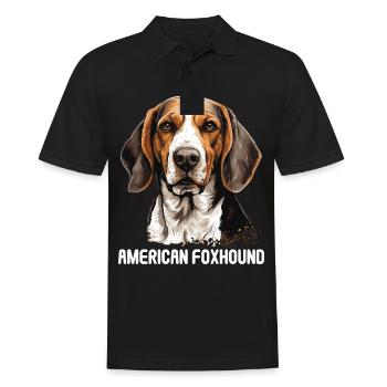 Hund American Foxhound - Männer Poloshirt - Schwarz - Vorne - Kai (181cm)