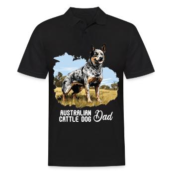 Hund Australian Cattle Dog - Männer Poloshirt - Schwarz - Vorne - Kai (181cm)