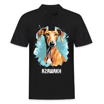 Chien Azawakh - Polo Homme - noir - Devant - Kai (181cm)