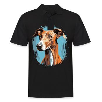 Chien Azawakh - Polo Homme - noir - Devant - Kai (181cm)