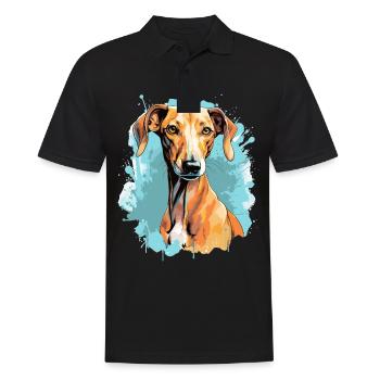 Chien Azawakh - Polo Homme - noir - Devant - Kai (181cm)