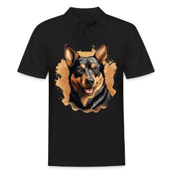Chien Kelpie australien - Polo Homme - noir - Devant - Kai (181cm)