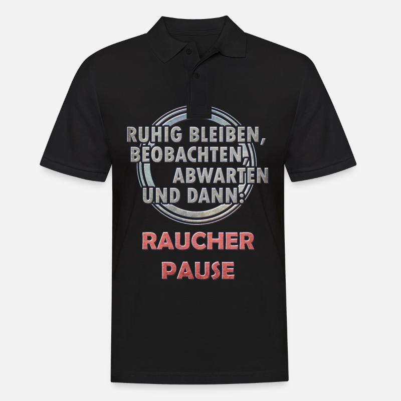 Raucherpause - Männer Poloshirt - Schwarz