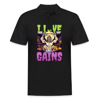 Musculation Halloween I Love Gains - Polo Homme - noir - Devant - Kai (181cm)