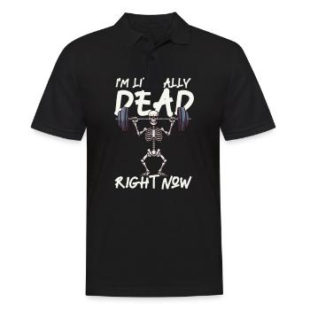 Culturisme Halloween littéralement mort en ce moment - Polo Homme - noir - Devant - Kai (181cm)