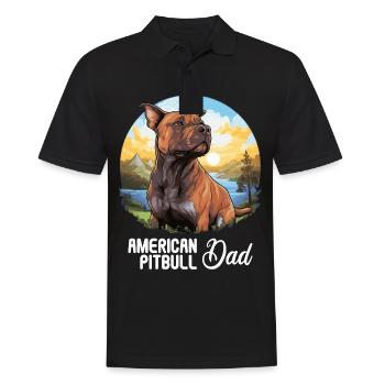 Dog American Pitbull - Men's Polo Shirt - black - Front - Kai (181cm)