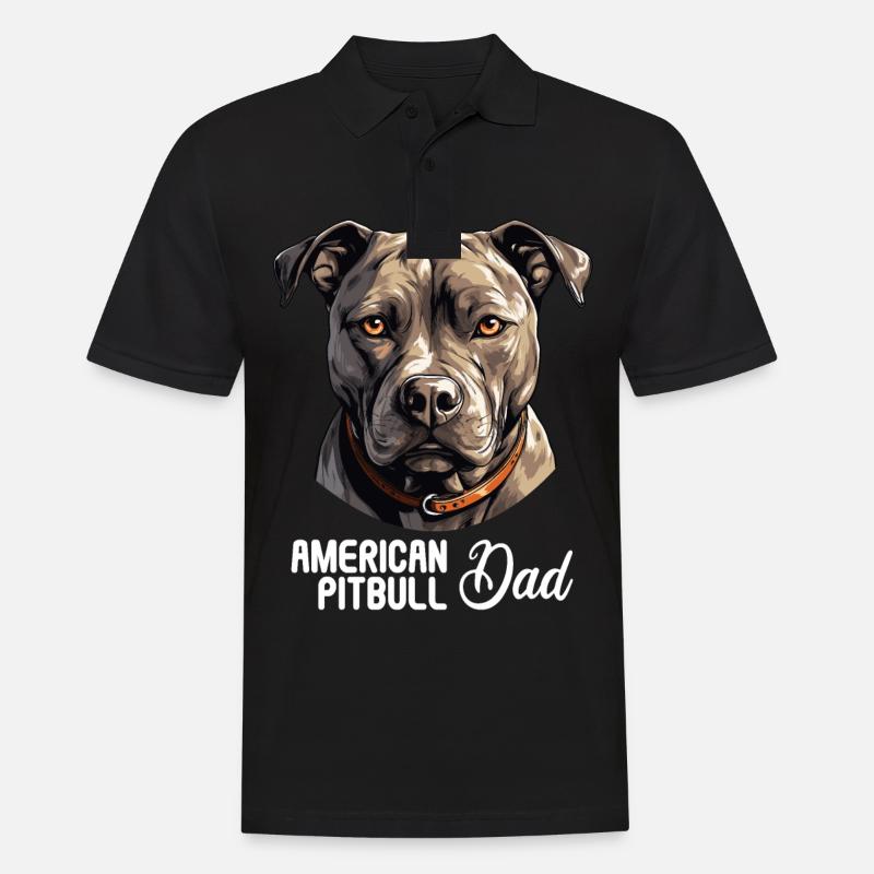 Hund American Pitbull - Männer Poloshirt - Schwarz
