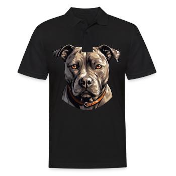 Dog American Pitbull - Men's Polo Shirt - black - Front - Kai (181cm)