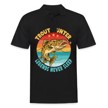 Fischen Forelle Lachs Fischer Angler Barsch - Männer Poloshirt - Schwarz - Vorne - Kai (181cm)