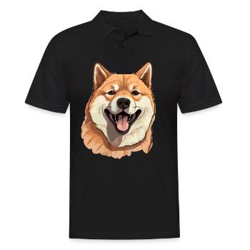 Chien Akita Inu - Polo Homme - noir - Devant - Kai (181cm)