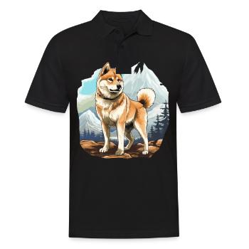 Chien Akita Inu - Polo Homme - noir - Devant - Kai (181cm)