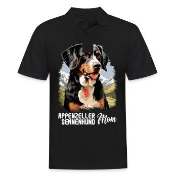 Hund Appenzeller Sennenhund - Männer Poloshirt - Schwarz - Vorne - Kai (181cm)