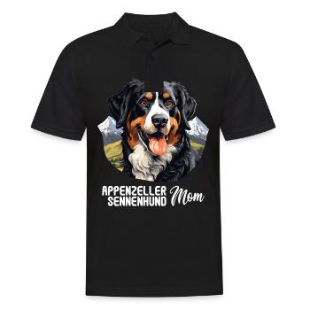 Hund Appenzeller Sennenhund - Männer Poloshirt - Schwarz - Vorne - Kai (181cm)