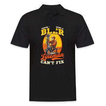 Lineman Pole Nothing Beer Und Lineman Cant Fix - Männer Poloshirt - Schwarz - Vorne - Kai (181cm)