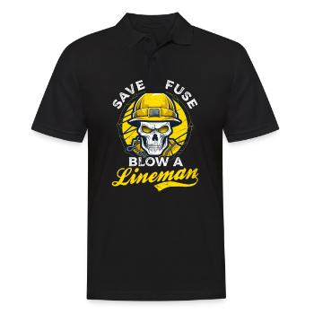 Lineman Pole Save A Fuse Blast A Lineman - Männer Poloshirt - Schwarz - Vorne - Kai (181cm)