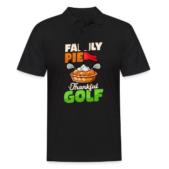 Thanksgiving Golf Family Pie Thankful Golf - Men's Polo Shirt - black - Front - Kai (181cm)