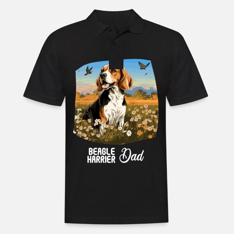 Hund Beagle Harrier - Männer Poloshirt - Schwarz