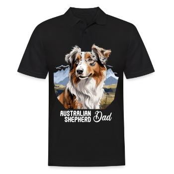 Hund Australian Shepherd - Männer Poloshirt - Schwarz - Vorne - Kai (181cm)