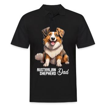 Hund Australian Shepherd - Männer Poloshirt - Schwarz - Vorne - Kai (181cm)
