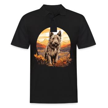 Dog Berger Picard - Men's Polo Shirt - black - Front - Kai (181cm)