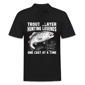 Fischen Forelle Lachs Fischer Angler Barsch - Männer Poloshirt - Schwarz - Vorne - Kai (181cm)