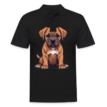 Hund Boerboel - Männer Poloshirt - Schwarz - Vorne - Kai (181cm)