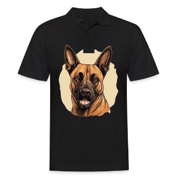 Dog Belgian Shepherd - Men's Polo Shirt - black - Front - Kai (181cm)