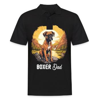 Hund Boxer - Männer Poloshirt - Schwarz - Vorne - Kai (181cm)