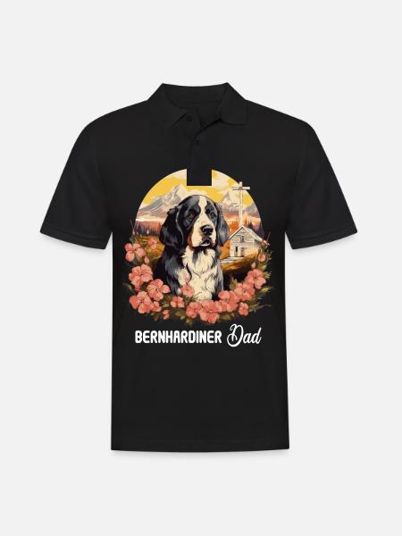 Dog St. Bernard - Men's Polo Shirt - black
