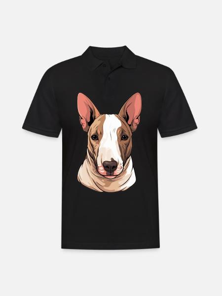 Hund Bullterrier - Männer Poloshirt - Schwarz