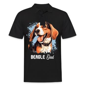 Hund Beagle - Männer Poloshirt - Schwarz - Vorne - Kai (181cm)
