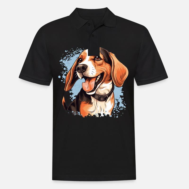 Hund Beagle - Männer Poloshirt - Schwarz