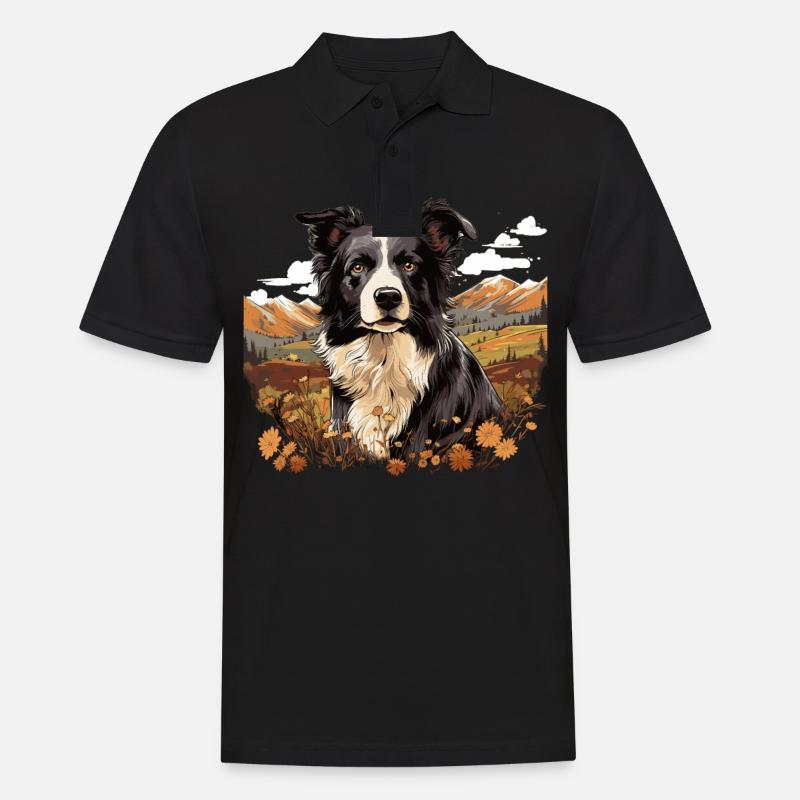 Hund Border Collie - Männer Poloshirt - Schwarz