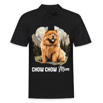 Hund Chow Chow - Männer Poloshirt - Schwarz - Vorne - Kai (181cm)