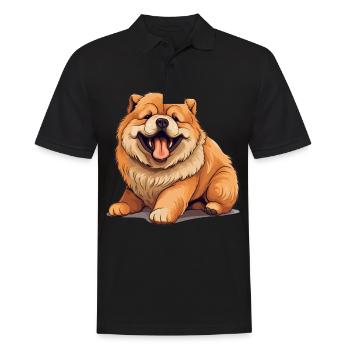 Hund Chow Chow - Männer Poloshirt - Schwarz - Vorne - Kai (181cm)