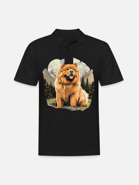 Hund Chow Chow - Männer Poloshirt - Schwarz